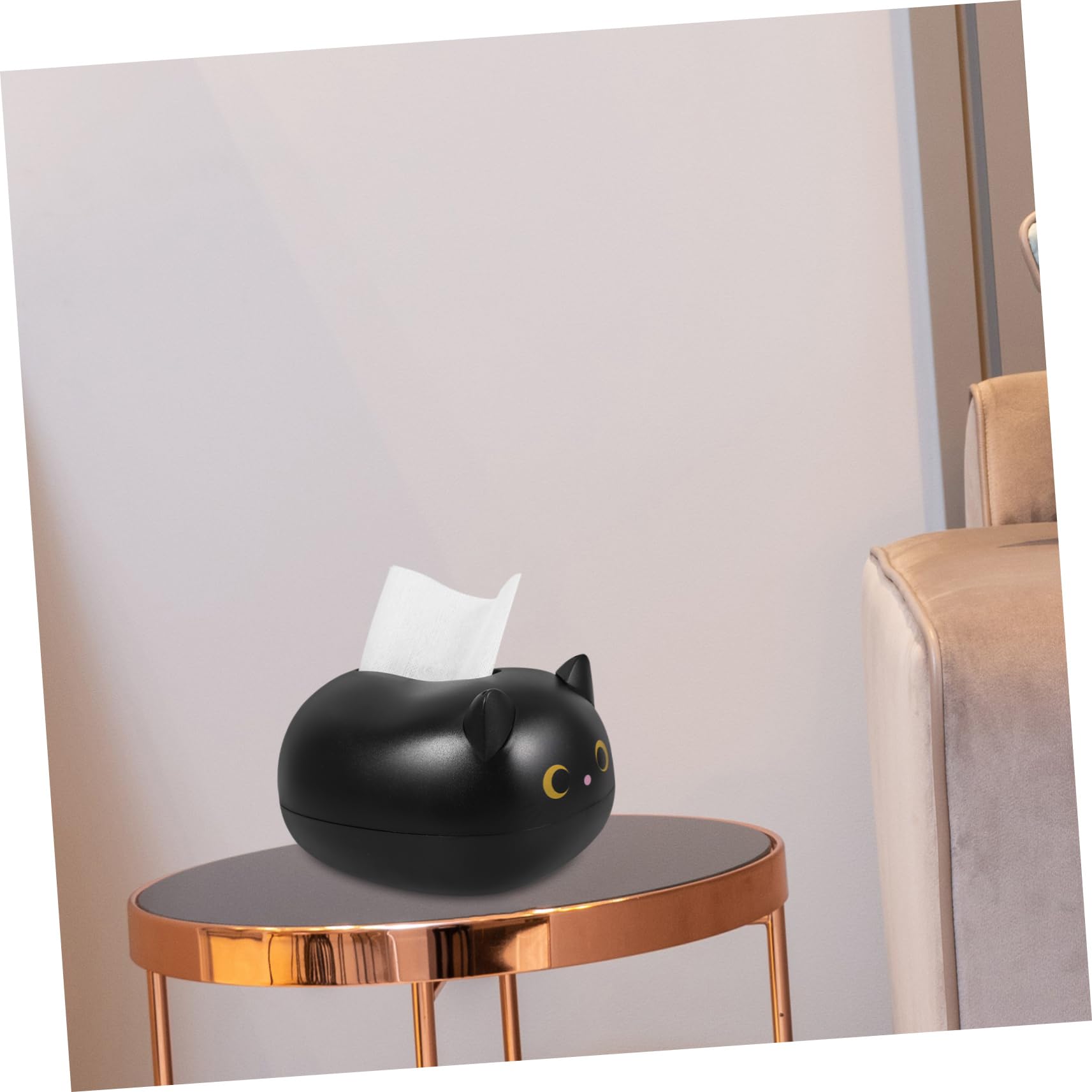 Amazon｜LIFKICH 黒色の猫型ティッシュボックスホルダー ABS素材時間