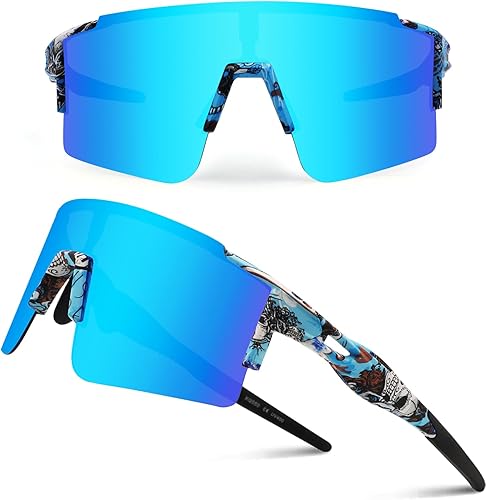 Ukoly Lentes de sol de ciclismo con 3 lentes intercambiables para hombres y mujeres, lentes de sol deportivas polarizadas, lentes de sol para béisbol