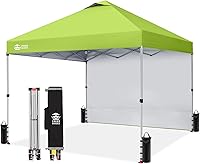 Vista 34 de CROWN SHADES - Toldo desplegable de 8 x 8 pies con 1 pared lateral, tienda de campaña de playa que se arma con solo presionar un botón, glorieta