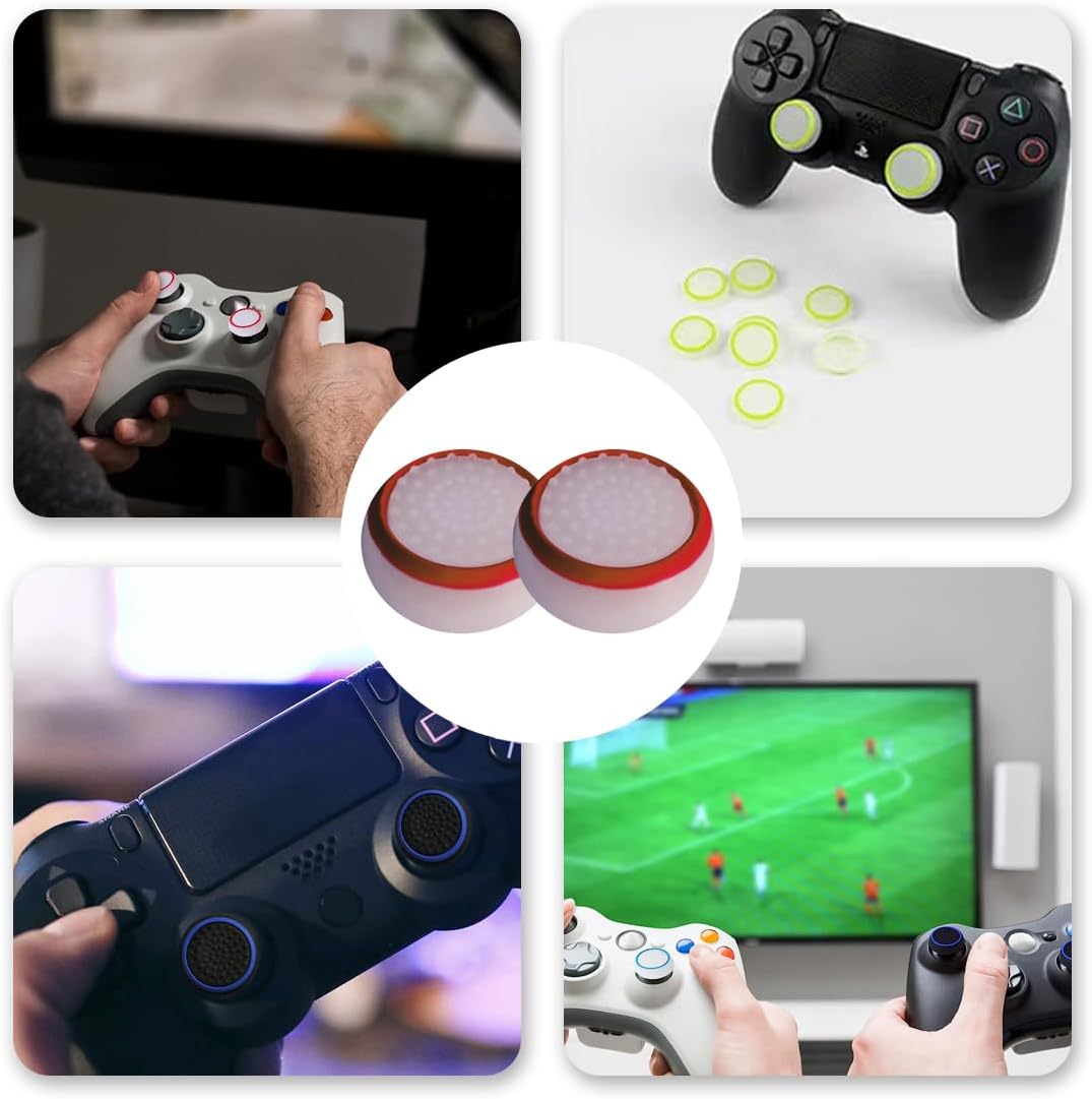 BCBF Controller Accessories Set of 32pcs Protective Cover Thumb Grips for Xbox One Series X/S, PS4, PS5 - Multicolored Silicone