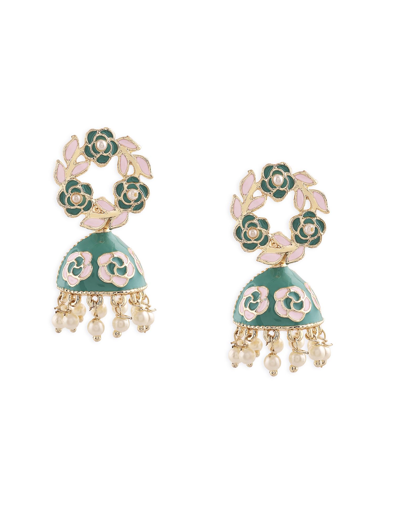 See full amazon price history chart for Zaveri Pearls Pink & Mint Green Enamel Ethnic Style Jhumki Earring For Women-ZPFK16527 Zaveri Pearls Pink & Mint Green Enamel Ethnic Style Jhumki Earring For Women-ZPFK16527 (B0CKTNW7JK) Amazon Price History, Amazon Price Tracker