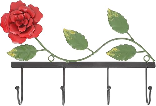 Operitacx Gancho de pared decorativo, gancho creativo de hierro rosa, gancho decorativo de pared para colgar ropa, toallas, bolsos, llaves, balcón