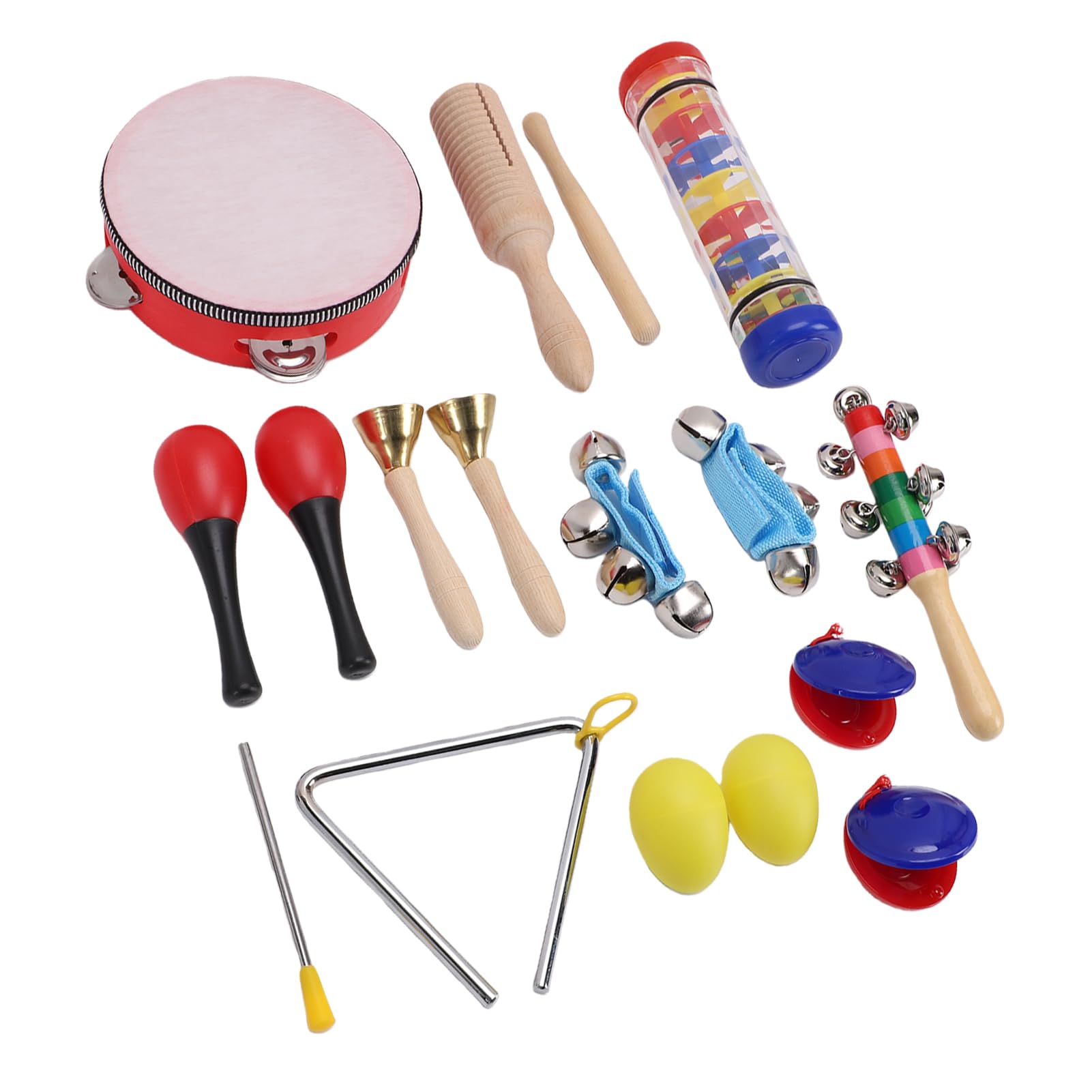 Set di Strumenti Musicali per Bambini 10 Tipi di Giocattoli a Percussione con Tamburello Maracas Shaker per Bambini di 3-8 Anni