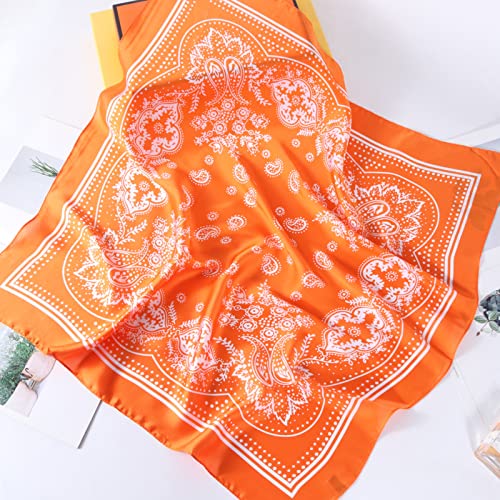 27.5”Silk Feeling Scarf Medium Square Head Scarves - 3PCS Satin Head Scarf Hair Wrap Neck Scarf for Women3