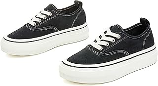 Zapatillas de Plataforma Informales con Cordones de Moda: Zapatillas clásicas Amarillas de Estilo Vintage y Tejido Transpirable, Ideales para la Primavera.