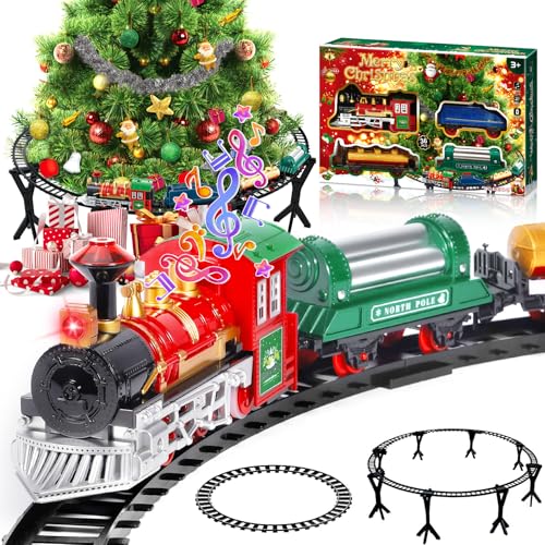 POWZOO Train elétrico para crianças, Treine de Natal, Electric Under/Around The Christmas Tree, brinquedo (Under The Tree)