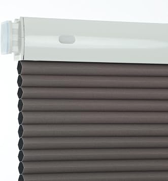 Cordless No Drill Blackout Cellular Shades, Tool-Free Installation Honeycomb Blinds, Room Darkening Privacy Thermal Insulated Window Coverings for Bedroom & Office, Dark Grey
