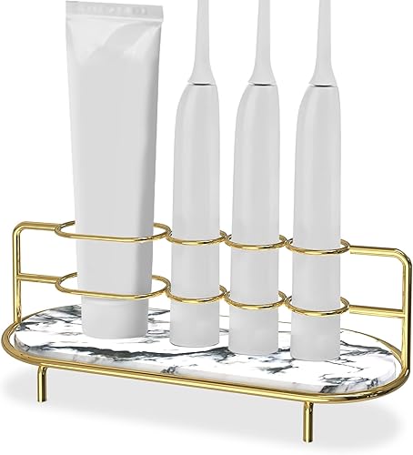 DODAMOUR Soporte para cepillo de dientes eléctrico de montaje en pared, organizador de cepillos de dientes con almohadilla de base de diatomita,