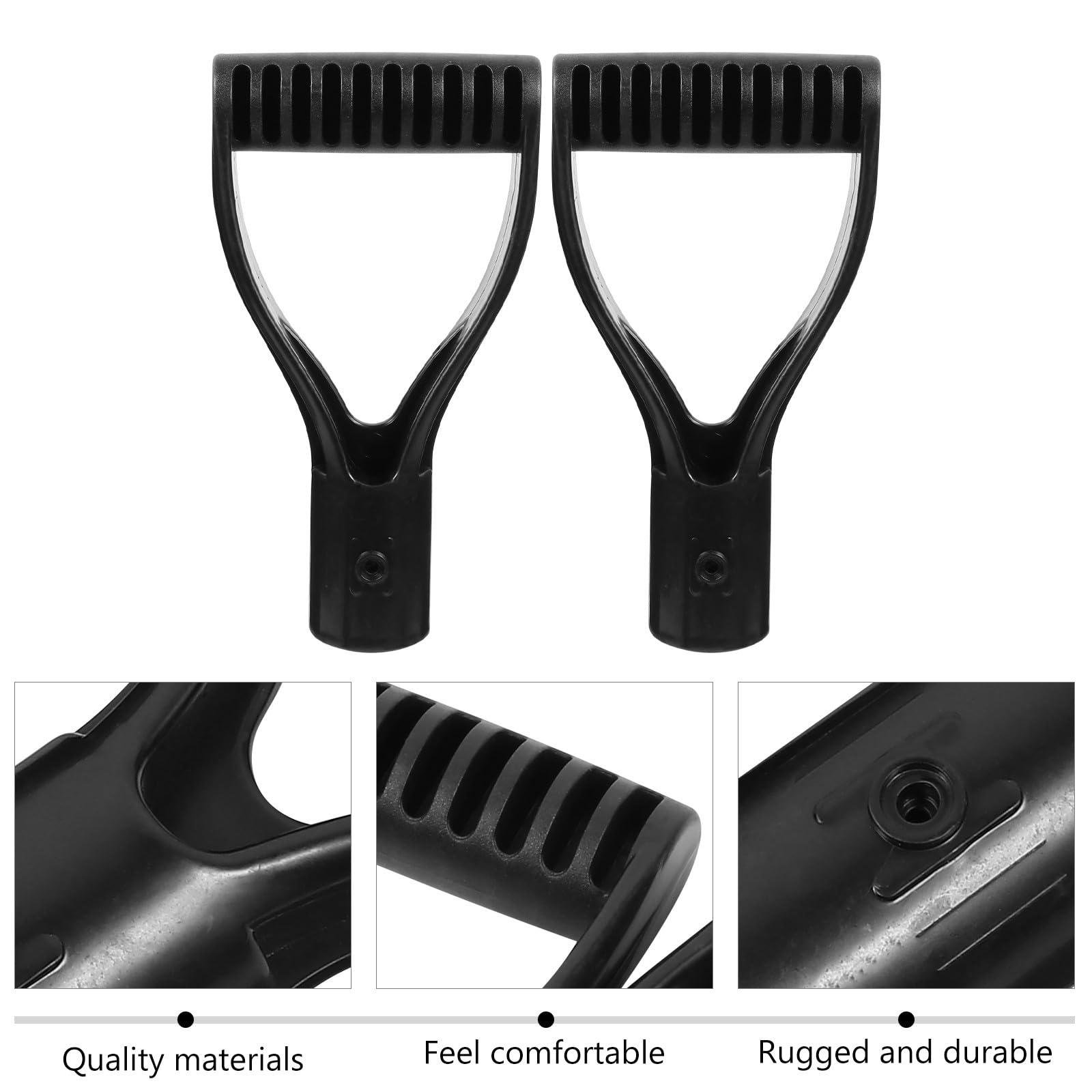2 manopole in plastica a forma di D, di ricambio per pala da neve, durevoli, diametro interno 3 cm, manico leggero per attrezzi da giardino e scavo