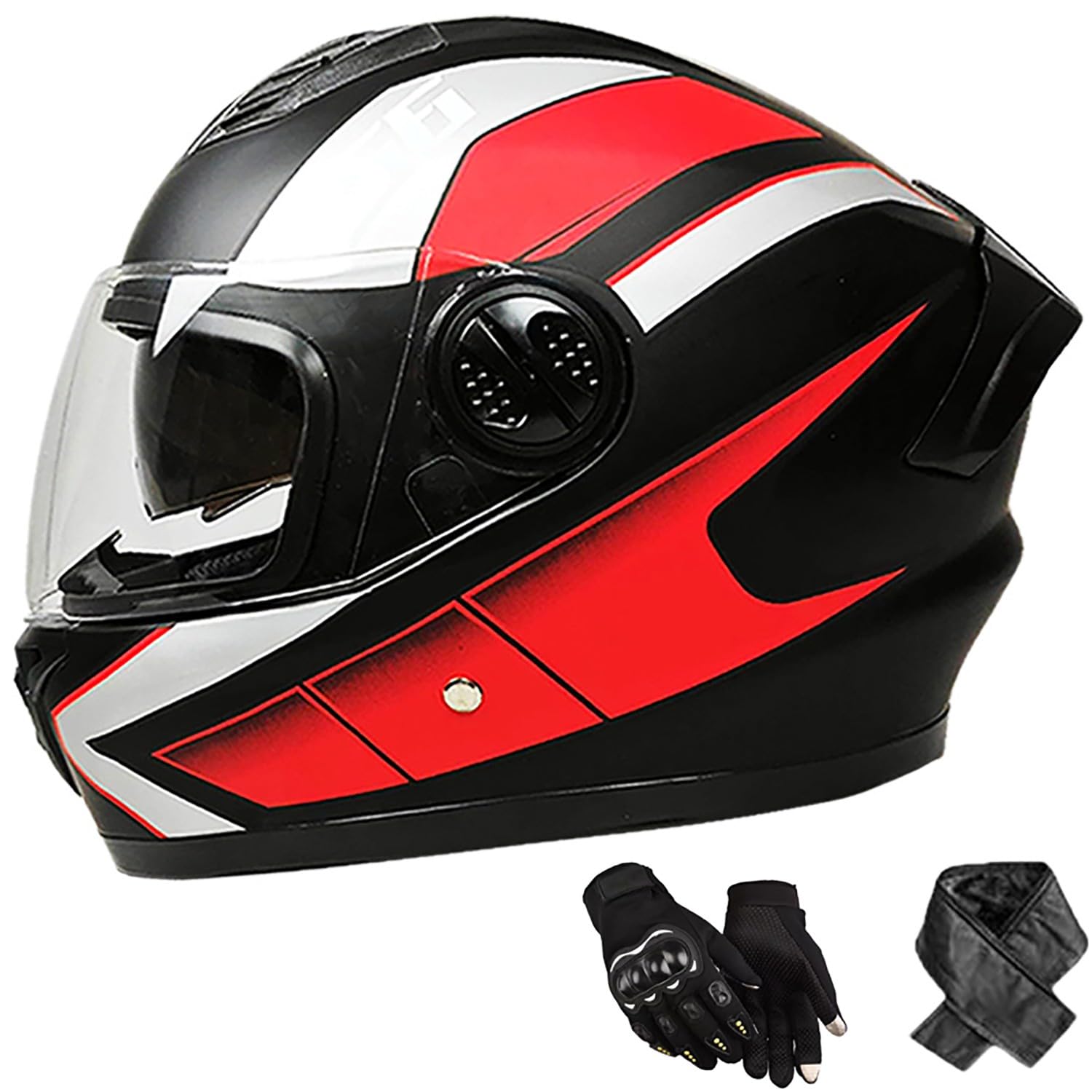 Cascos Integrales de Motocicleta con Doble Visera, Unisex, para Bicicleta Scooter Ciclomotor, Homologados ECE, Talla: 58-62 cm