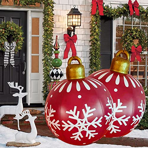 leititg Decorações de Natal gigantes Bola inflável de PVC com bomba, decorações infláveis de Natal p