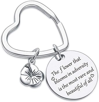 7RVZM Inspired Keychain encouragement Keychain daughter Daily Reminder Gift Inspirational Gift Motivational Jewelry Mulan Lover Gifts Flower Jewelry