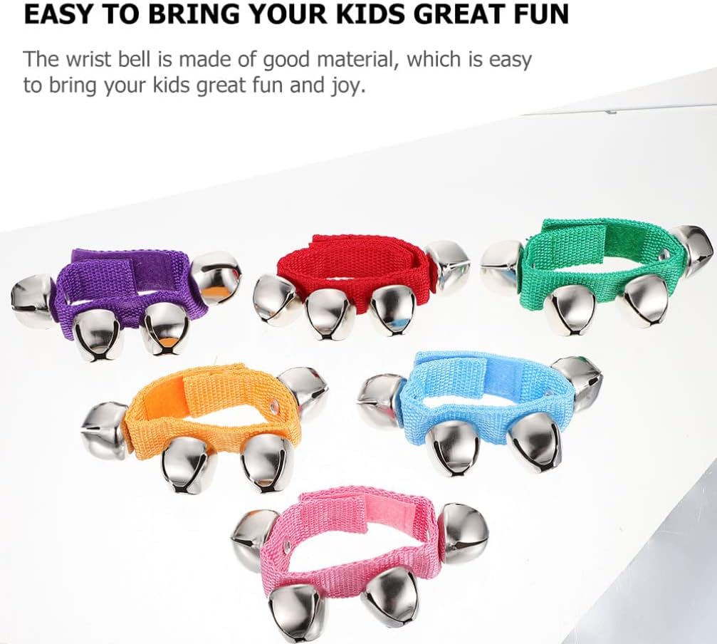 ERINGOGO Wrist Band Jingle Bells: 2pcs Christmas Hand Percussion Rattle Musical Rhythm Wristband Hand Bell Bracelet Musical Rhythm Instrument for School Kids Baby Infant Newborn Gift Orange : Musical Instruments