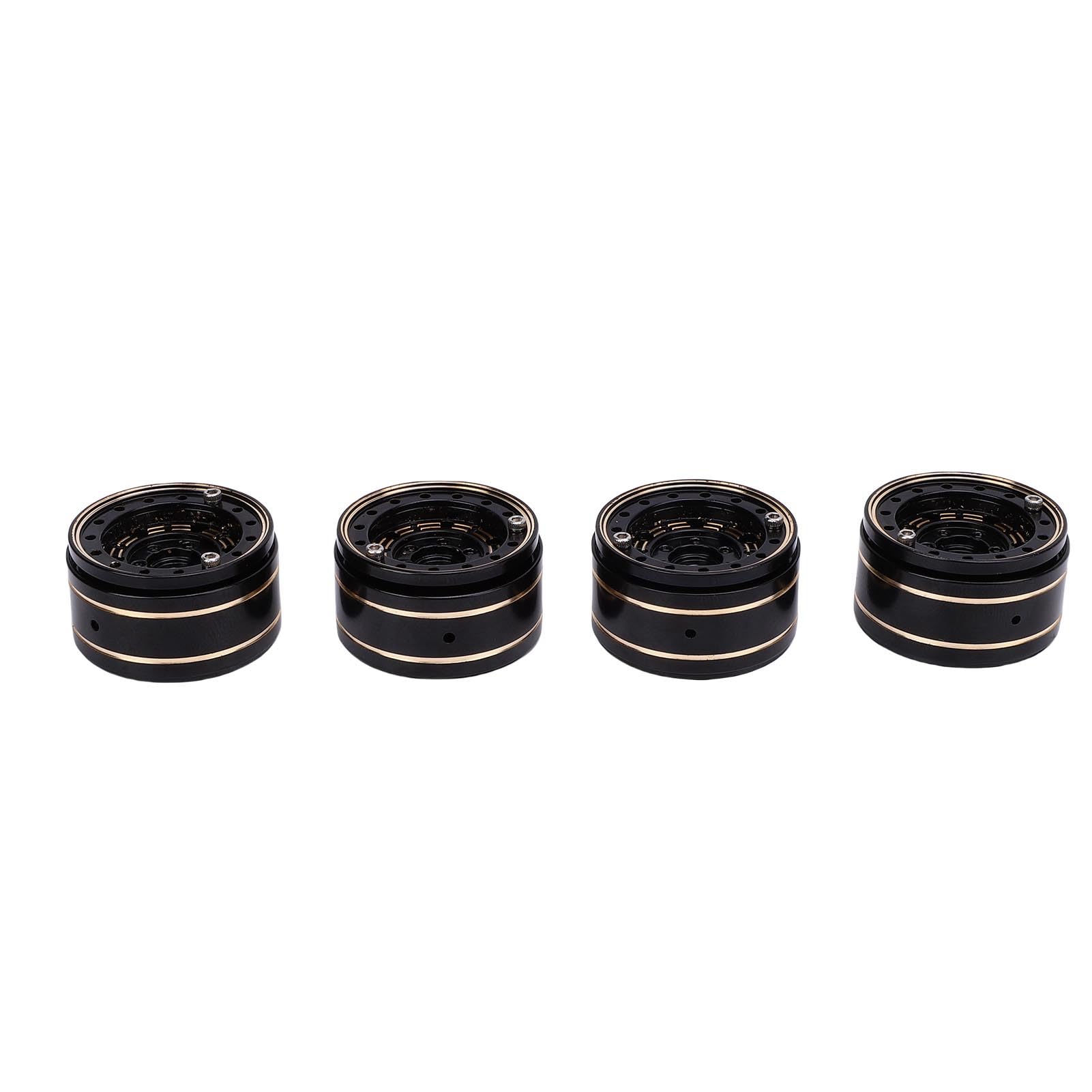 Diyeeni 4 Piezas Beadlock Rueda Cubo de Latón para SCX24 1/18 Coche RC | Bujes de rueda de coche RC de 1 pulgada, bujes de rueda de coche modelo mecanizados CNC, con tornillos, para Axial SCX24