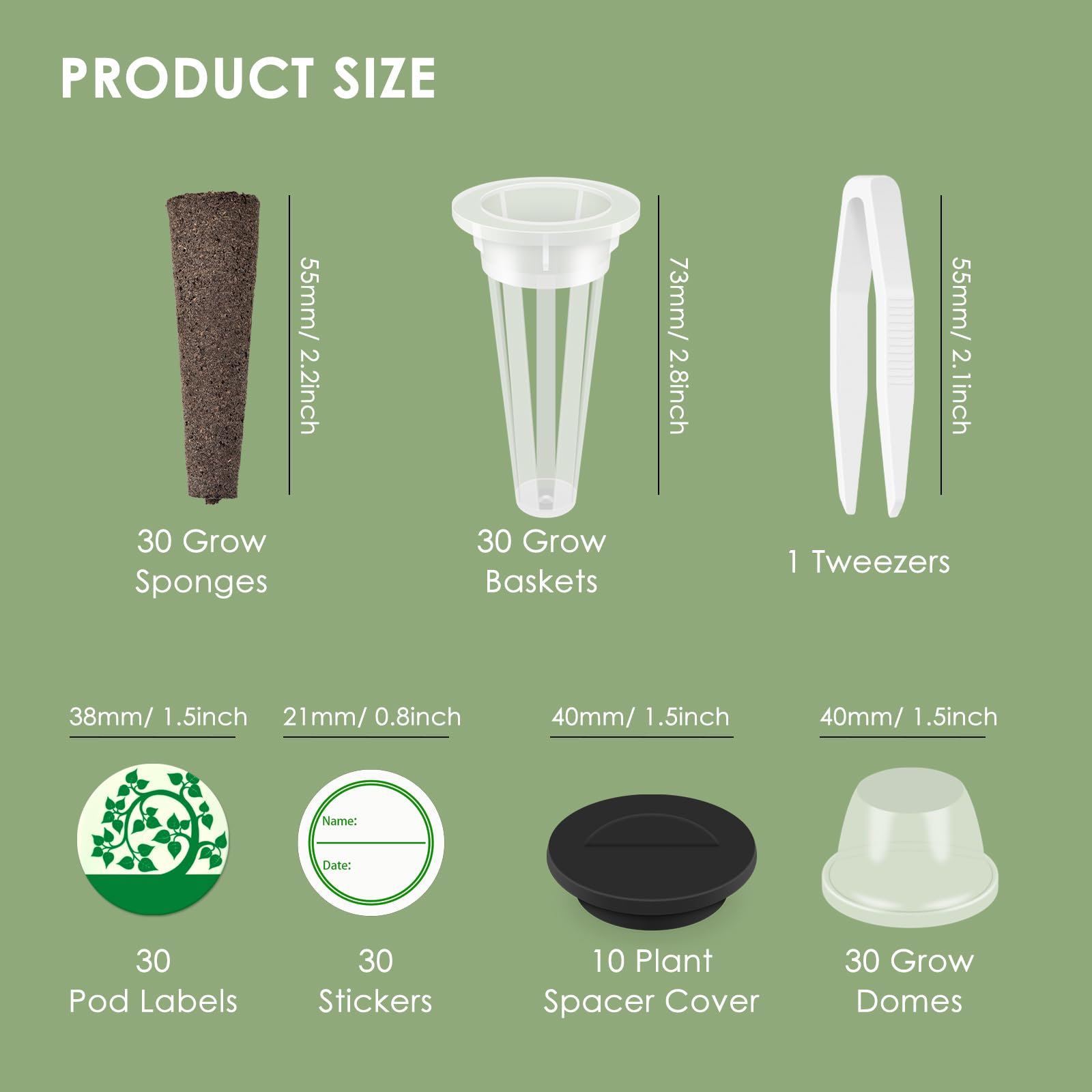 Kit Hydroponique 161 Pièces - Culture Sans Sol - 30 éponges De Germination, Paniers, Dômes - Pour Herbes, Salades, Plantes Aromatiques