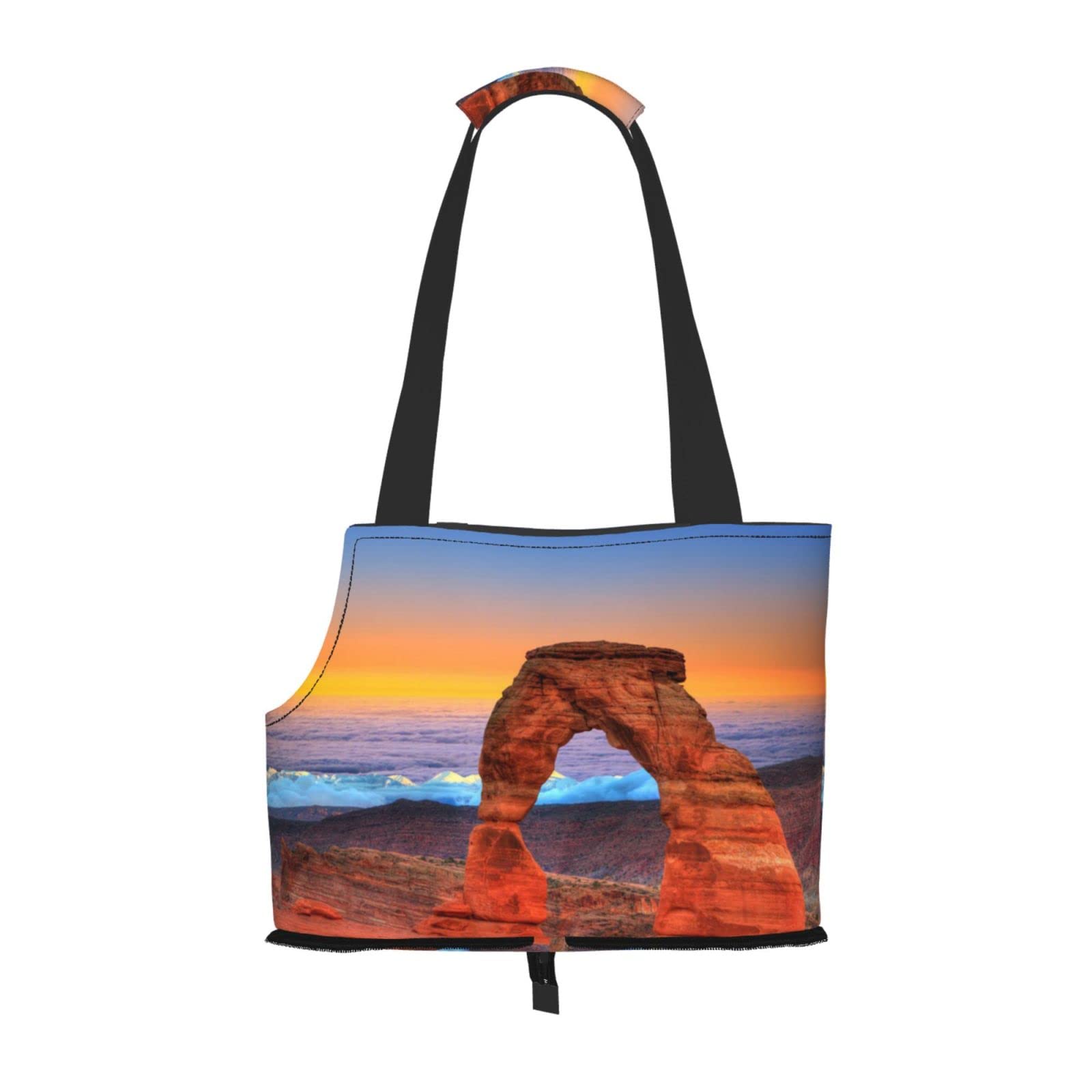 Transportador de gatos cómodo y portátil con diseño Arches National Park para viajes