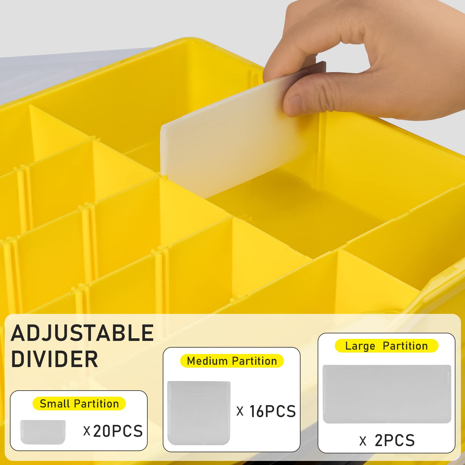 THKFISH Caja de aparejos grandes organizadores y almacenador, caja de aparejos de doble cara, sistema de aparejos desmontable de 4 capas para accesorios de pesca