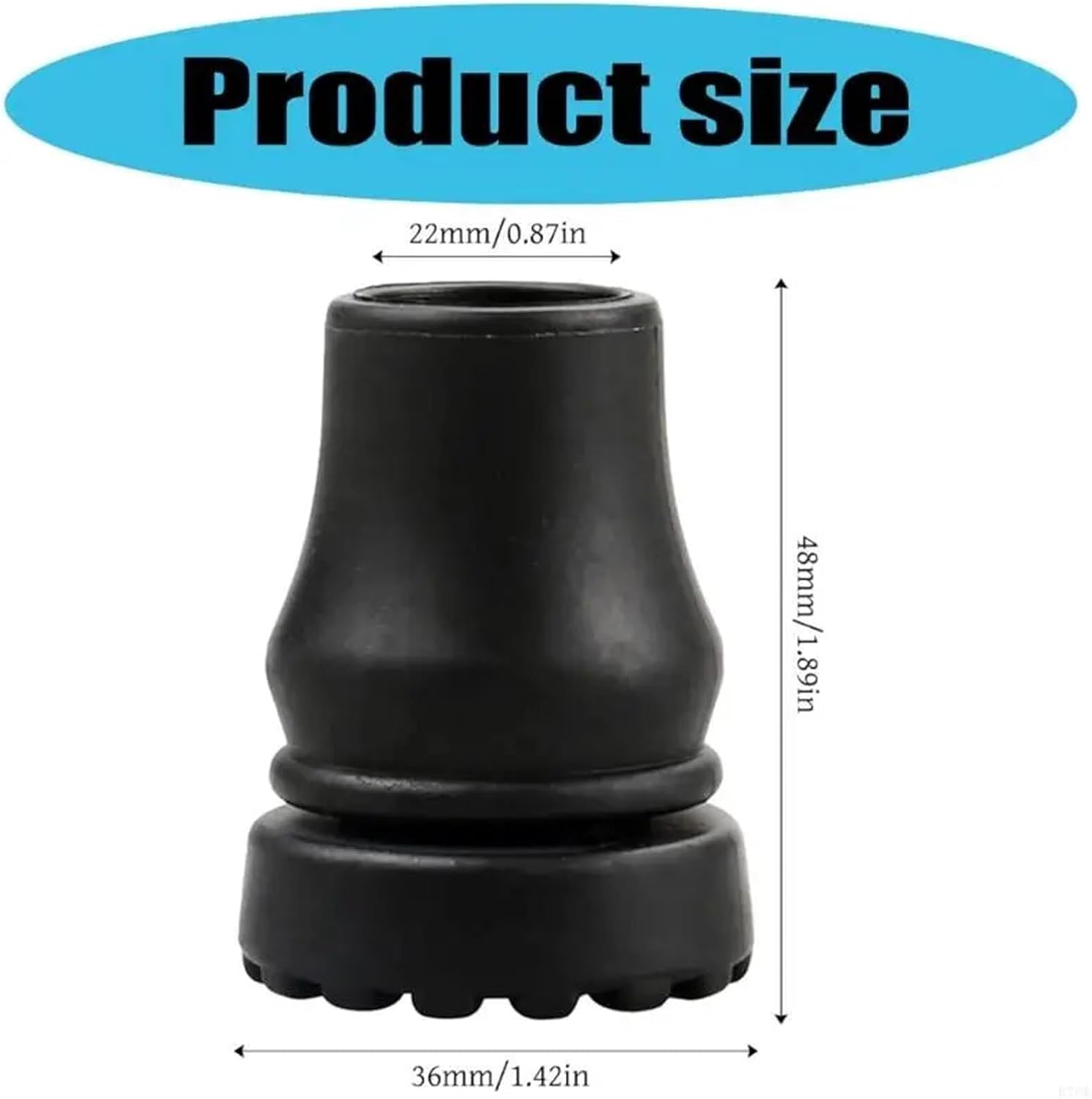 Cane Tips 16Pcs Nonslip Foot Cover Walking Pad Trekking Poles Tip Replacement Feet for Restoring Standard Canes,Walkers,Crutches