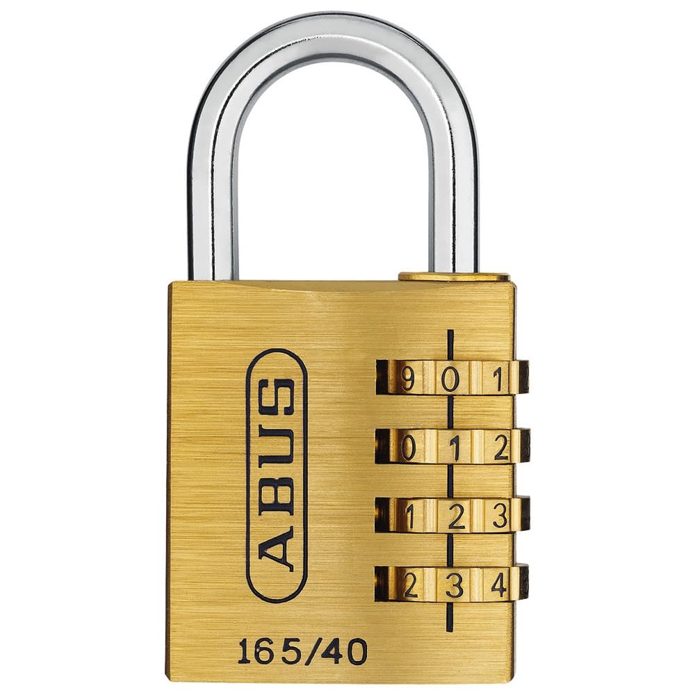 ABUS 3805-20 Kłódka Mosiężna z Indywidualnie Ustawianym Kodem Liczbowym, Mosiądz, 16,99 x 9,5 x 1,5 cm