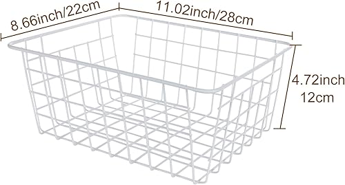 Miniatura 2 de Paquete de 4 organizadores de almacenamiento para congelador, contenedores de alambre profundo para refrigerador con asas integradas, cestas