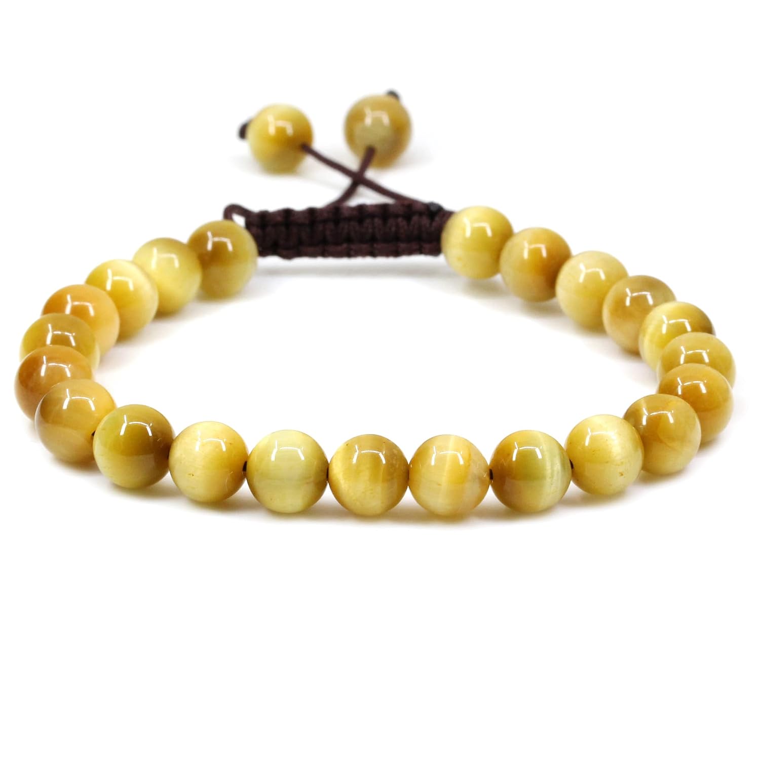 Keleny Natural Gemtone 8mm Round Beads Crystal Adjustable Braided Macrame Tassels Bracelets Unisex - Image 9