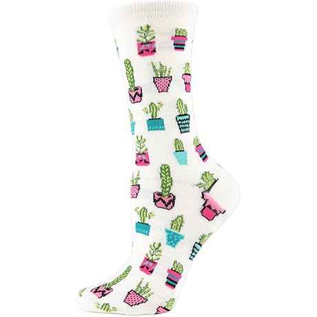 Sprout Some Joy with Potted Cacti Crew Socks