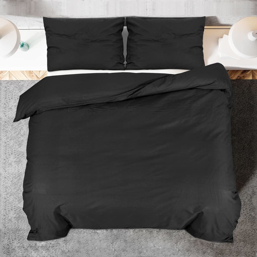 Set Copripiumino Nero 260x240 cm in Cotone, Casa e Giardino,Biancheria,Lenzuola e Coperte,Copripiumini, 1.18kg-136116