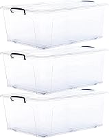 Vista 64 de Superio Cajas de almacenamiento transparentes con tapas, contenedores de plástico de 1.27 cuartos de galón para organizar, cajas apilables, sin BPA