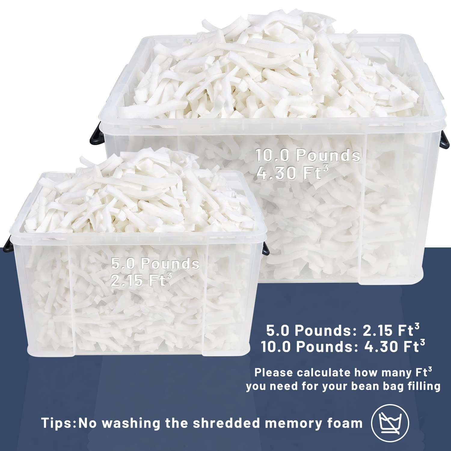 Jade Active Sitzsackfüller Aus Memory Foam, 4,5 Kg – Weiche Füllung Für Sitzsäcke, Hundebetten Und Kissen
