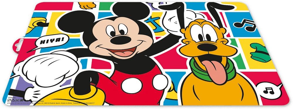Stor Red Disney Colorful Kids Placemat Plastic Mickey Mouse Mickey Mouse Pluto