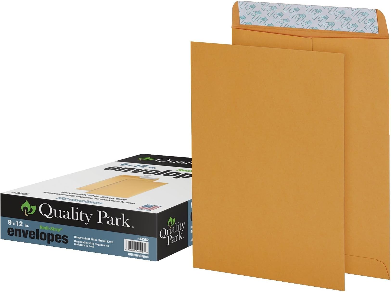 Quality Park 9" x 12" Self-Seal Catalog Envelopes, for Mailing, Organizing and Storage, Brown Kraft, Heavy 28-lb Paper, 100 Per Box (QUA44562)