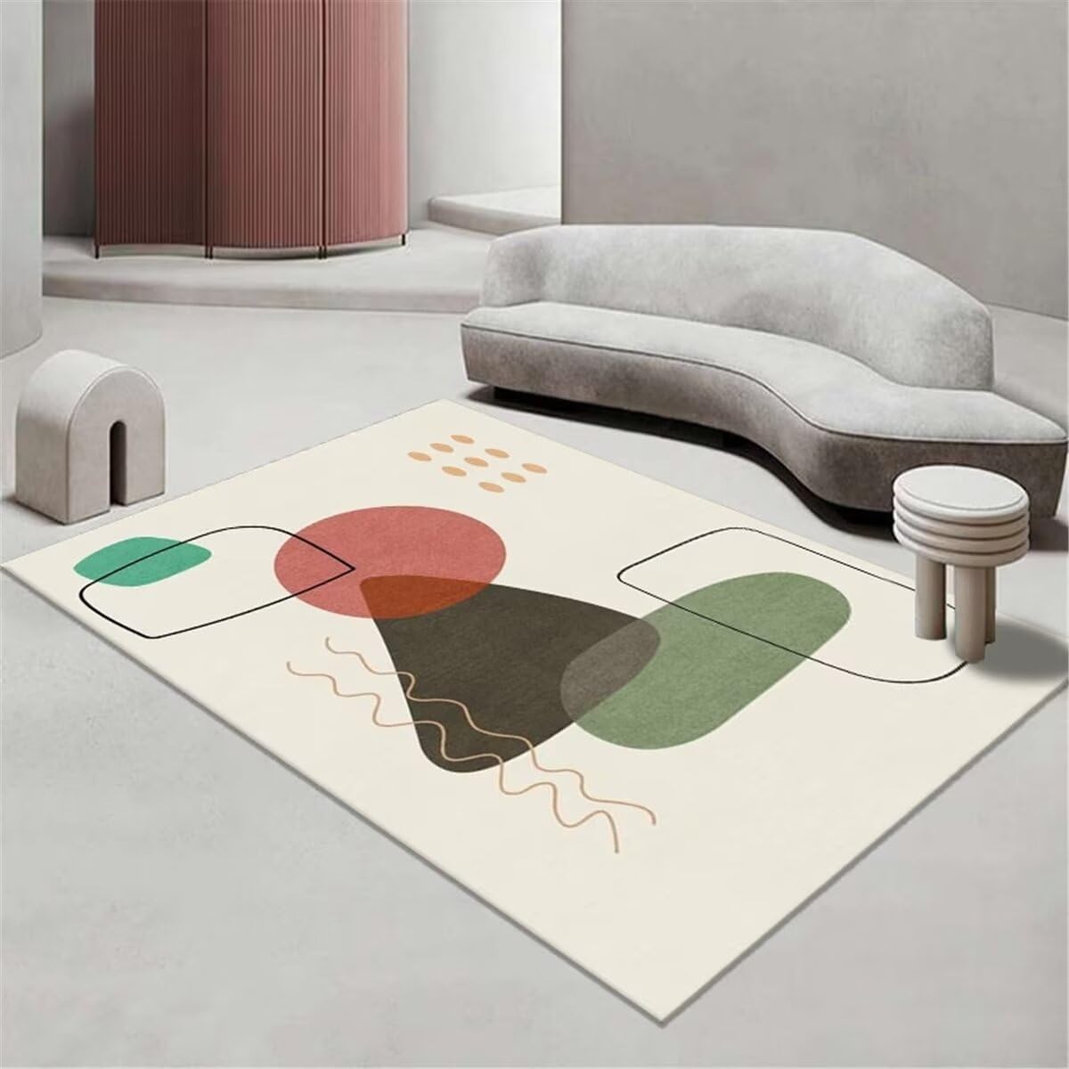 Tapis doux et confortable mer de fleurs 70x140 tapis de salon carré durable