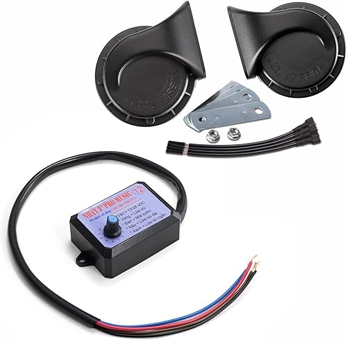 Miniatura 9 de FARBIN Bocina de coche Loud 3 Sonido Bocina electrónica personalizada Bocina de motocicleta Cromo Plata Cuerno digital 3 sonido Camión Tren Bocina