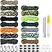 Sumind Kits de Fabricación Combinada de Paracord 150 Pies Cable de Paracaídas de 15 Colores con Hebillas Llavero Kit de Agujas de Coser