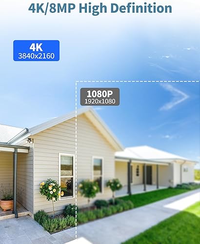 Vista 16 de OHWOAI 《Audio de 2 vías y seguimiento automático inteligente》Sistema de cámara de seguridad con cable para exteriores 4K, cámaras IP PTZ