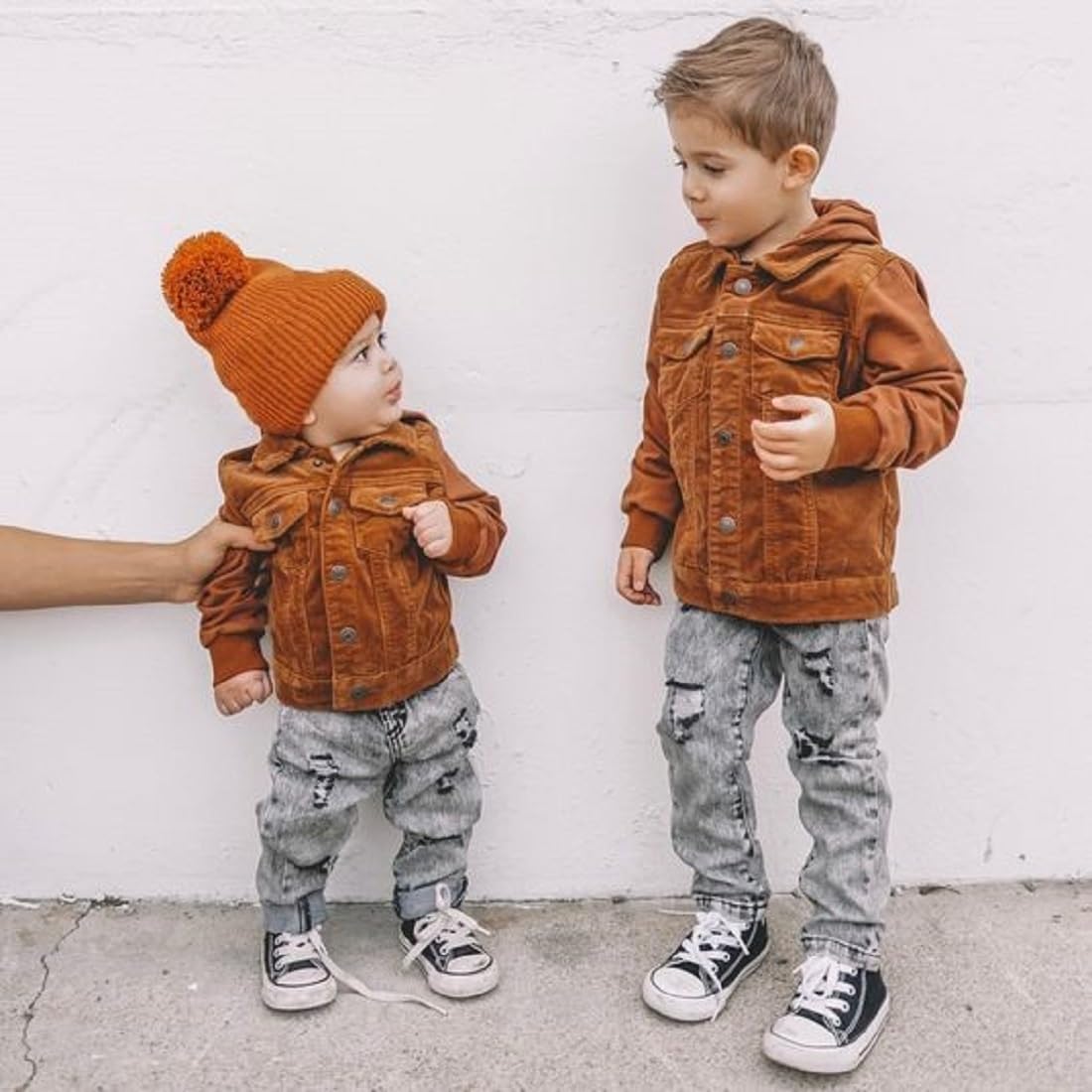 Lamuusaa Toddler Baby Boy Hooded Jacket Long Sleeve Button Down Shirts Tops Corduroy Casual Outwear Fall Clothes 6M-4T (Brown, 18-24 Months)