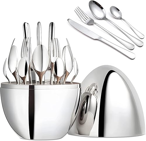 Juego de cubiertos de 24 piezas para 6, juego de cubiertos de acero inoxidable de alta calidad, juego de cubiertos duraderos para comer en la cocina