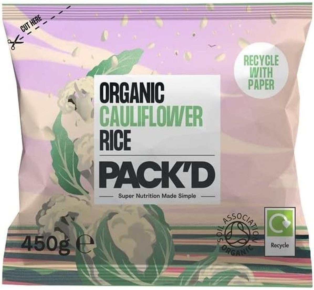 PACK'D Organic Cauliflower Rice 450g