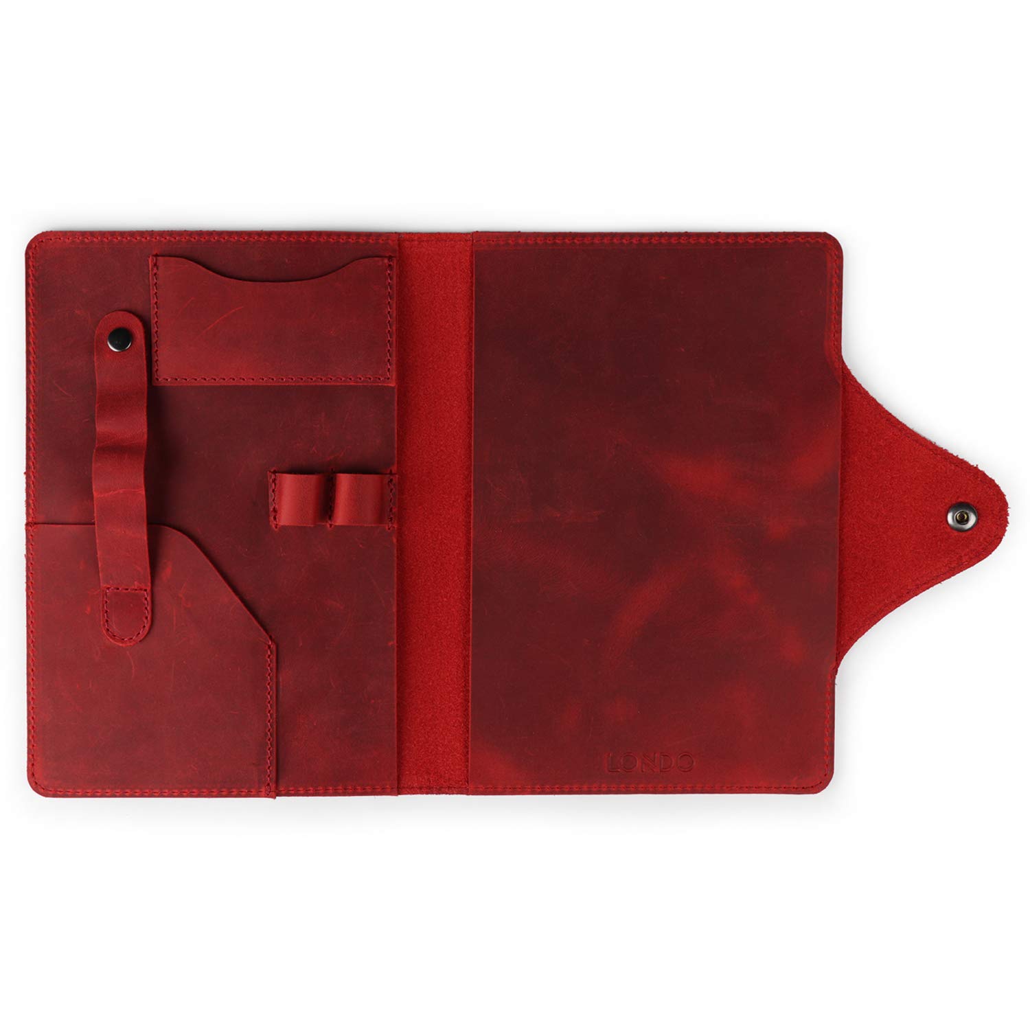 Londo Portfolio Vera Pelle Blocco Note Chiusura Scatto Cartella Elegante Funzionale