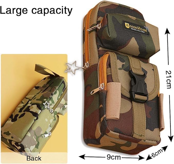 Image of Invite Enterprise Pencil Case Large Portable Creative School Waterproof Camouflage Pencil Case Multiple Pockets Student Boys School
