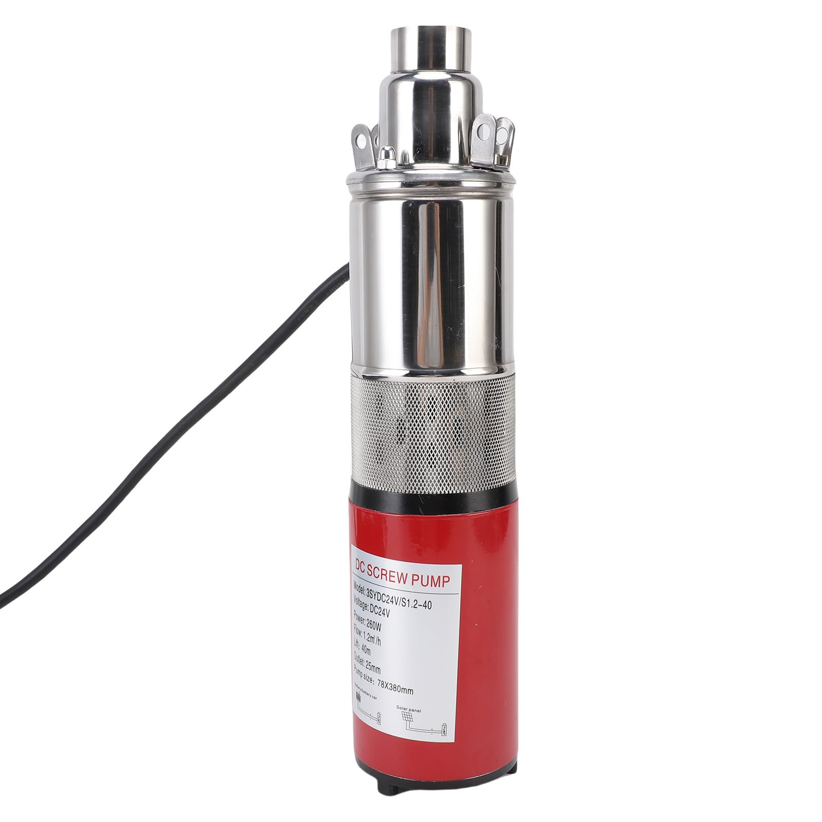Asixxsix Pompa sommergibile per pozzi profondi, pompa a vite in acciaio inossidabile 260 W, portata 1,2 m³/h, prevalenza 40 m, per l'irrigazione di fattorie e ranch