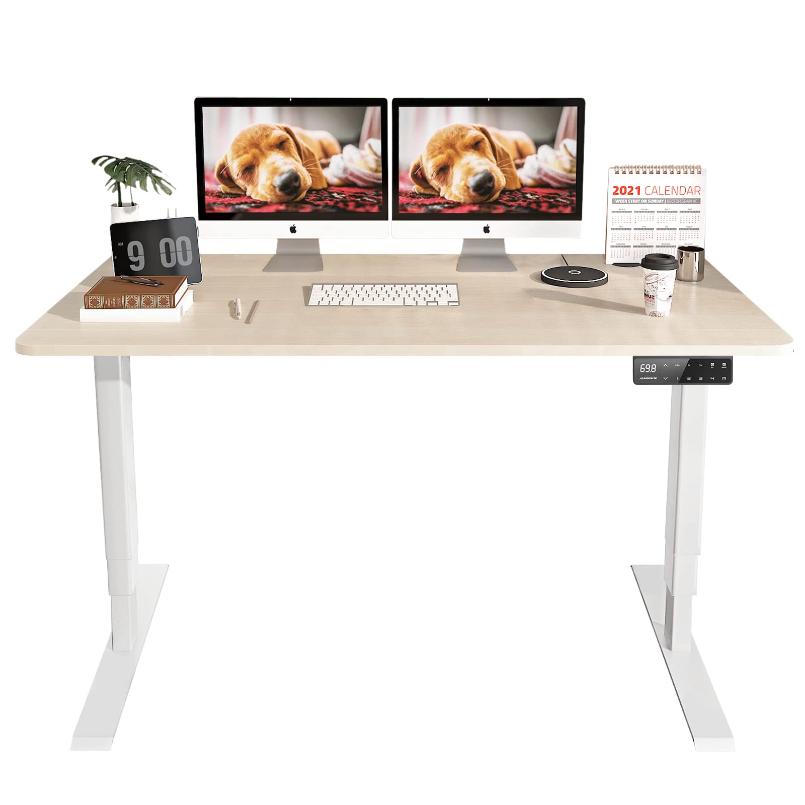 MAIDeSITeHeight Adjustable Electric Standing Desk Dual Motors 3 Legs with Automatic Memory and Intelligent LED Display, 120 * 60 * 2.5 Stand Up Desk S2 Pro Plus