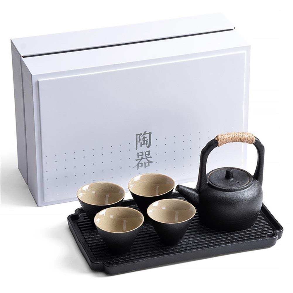 Simple Ceramic Pottery Tea Sets Cup teapot Set of kung fu Tea is Tea Tray Small Pottery Tea Travel (Color : Lifting Pot)