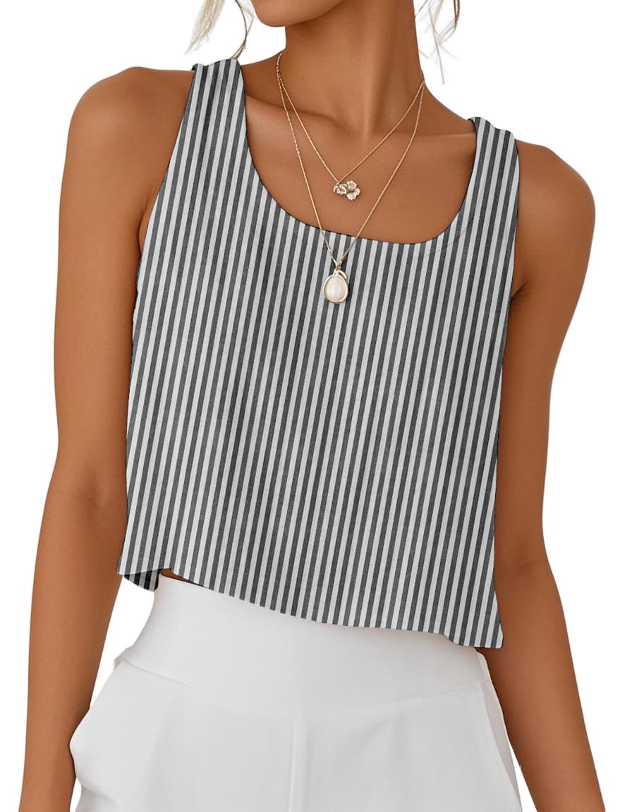 IDEALSANXUN Womens Linen Crop Tank Tops Spring Summer Sleeveless Tops