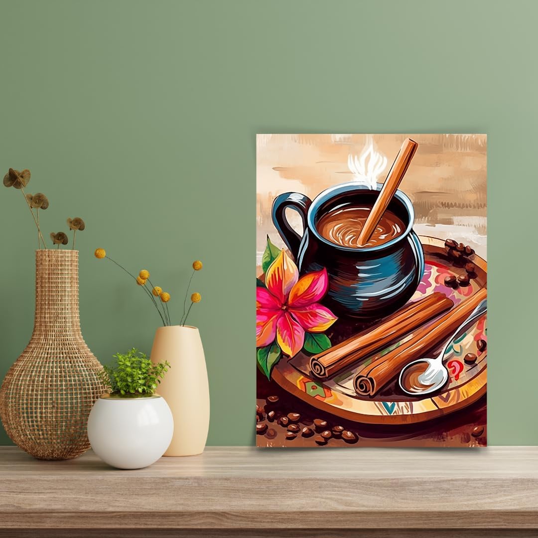 Gios Studio 11x14 inches Cafe de Olla Mexican Coffee Print, Traditional Mexican Cinnamon Coffee Wall Art, Unframed