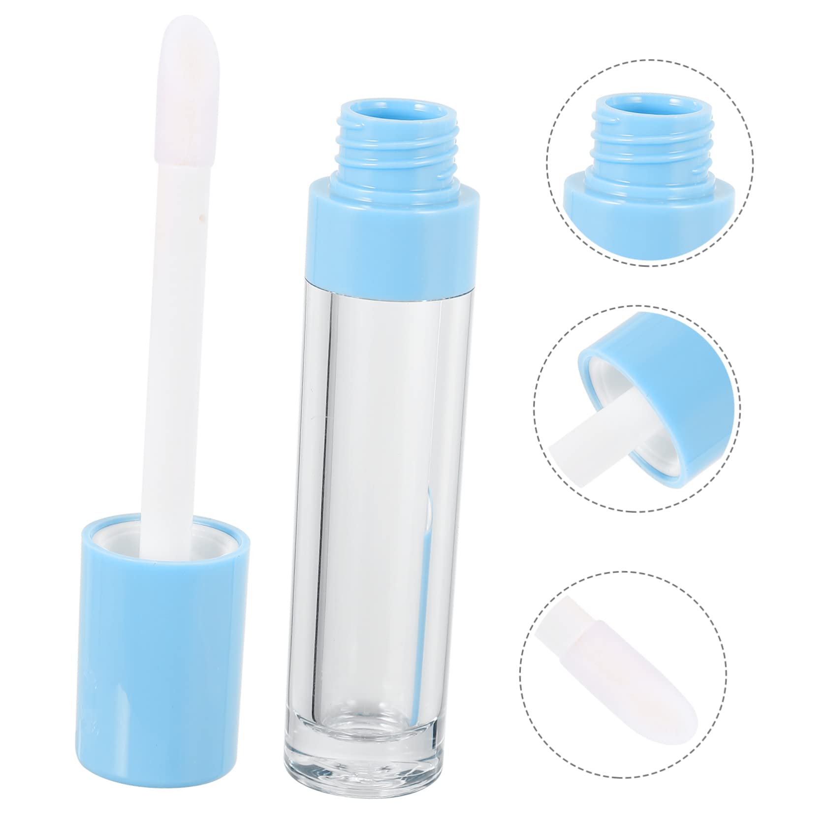 Tubo de Brillo Labial Recargable 8ml Abs Azul, 10 Piezas | Pincel Interior, Formato Rellenable y Reutilizable, Uso en Shopping y Philharmonic, Capacidad de 8ml