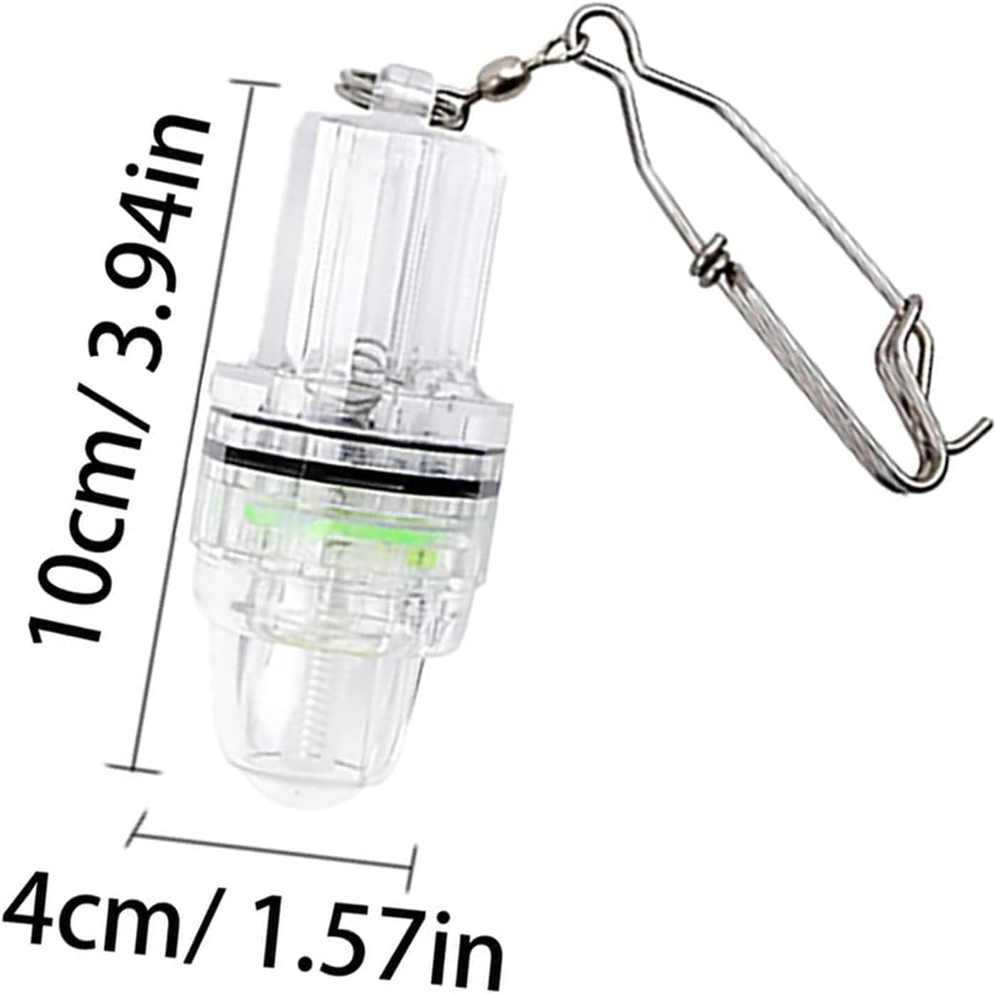Sxminer 10 Pack LED Fishing Light Deep Drop Underwater Fishing Lights Super Bright LED Green Fishing Lights with Stainless Steel Long Line Clip Fish Attracting Light for Swordfish Tuna Grouper 2100 ft