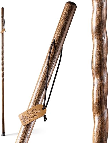 Brazos Bastón de senderismo y senderismo, bastón de senderismo o senderismo hecho a mano de madera ligera y fabricado en los Estados Unidos,
