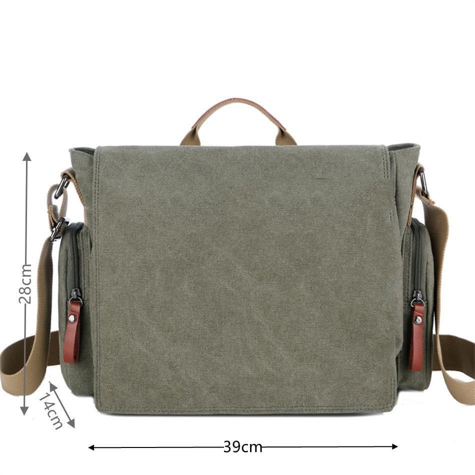 Men's Canvas Shoulder Bags Business Travel Crossbody Bags Men Messenger Bags Briefcase Men Handbag Tote(Black)2