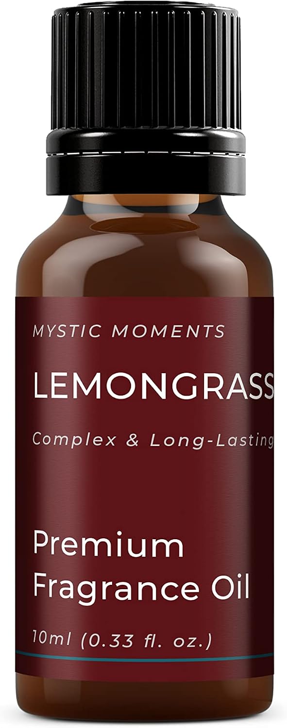 Mystic Moments | Lemongrass Fragrance Oil 10ml | Fresh Citrus Herbal Aroma | Clean, Uplifting Scent for Candles, Soap & Home Fragrance